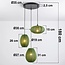 3-light pendant light Fabrica - green fabric lanterns
