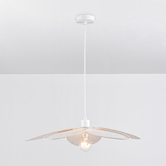 pendant light Floral - beige with fabric petals
