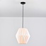 Paper pendant light Berlian - white with pleated shade