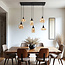 Black Loic pendant lamp with Amber glass, 6-light