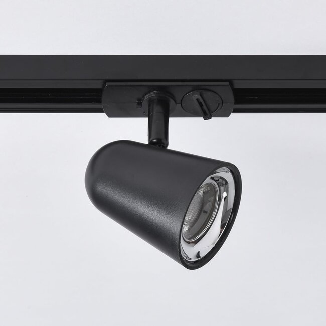 Modern 3-metre single-phase track lighting system with Sev spotlights - 3-step dimmable