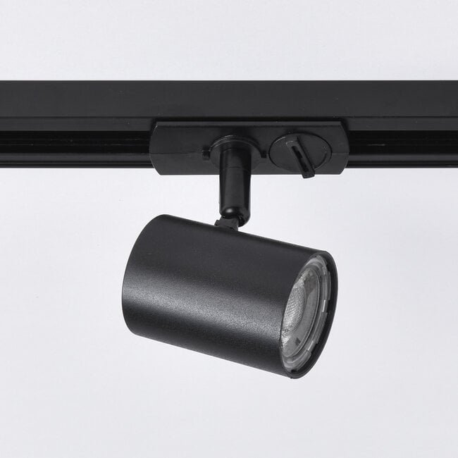 Modern 3-metre single-phase track lighting system with Nox spotlights - 3-step dimmable