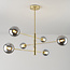 Sest ceiling lamp in Gold with smoked glass, 6-light