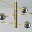 Sest gold ceiling light with smoked glass, 6-light