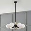 6-light pendant light Callie - black with opal glass