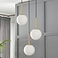 3-light pendant lamp Addy gold with opal white glass