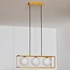 Pendant lamp with square Gold frame and opal white glass, 3-light - Gabia