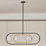 4-light designer pendant lamp Gaio - Black and Gold with milky white glass