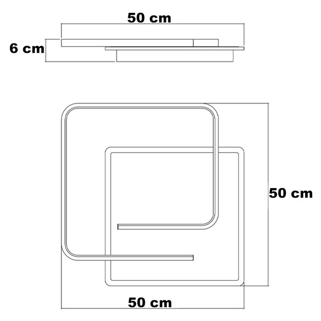 Rune 2-light designer ceiling lamp with dimmable LEDs - square