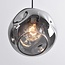3-light designer pendant lamp in black with smoked glass - Faliste