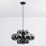 12-light pendant light Decadi - black with smoked glass