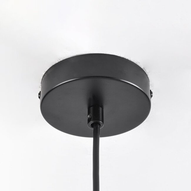 12-light pendant light Decadi - black with smoked glass
