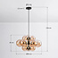 12-light pendant lamp in Black with Amber glass - Decadi