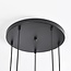 5-light pendant light Cortado - black with smoked glass