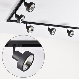 1-phase track system set of 3 metres with Joel spotlights, black
