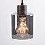 Pella pendant lamp, 4-light - black with smoked glass
