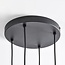Pella pendant lamp, 4-light - black with smoked glass
