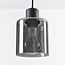 4-light pendant light Palaio - black with smoked glass