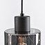 4-light pendant light Palaio - black with smoked glass