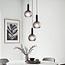 Modern pendant lamp with grey frosted glass, 3-light - Brinati