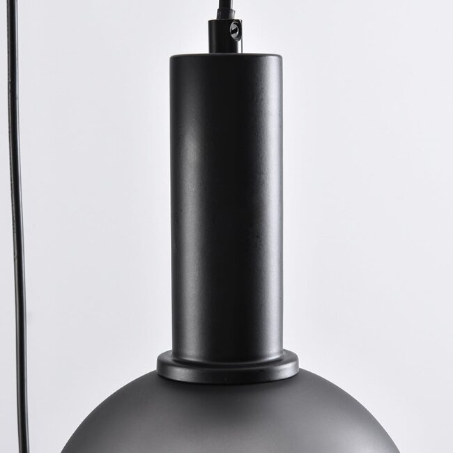 3-light pendant light Brinati - grey frosted glass