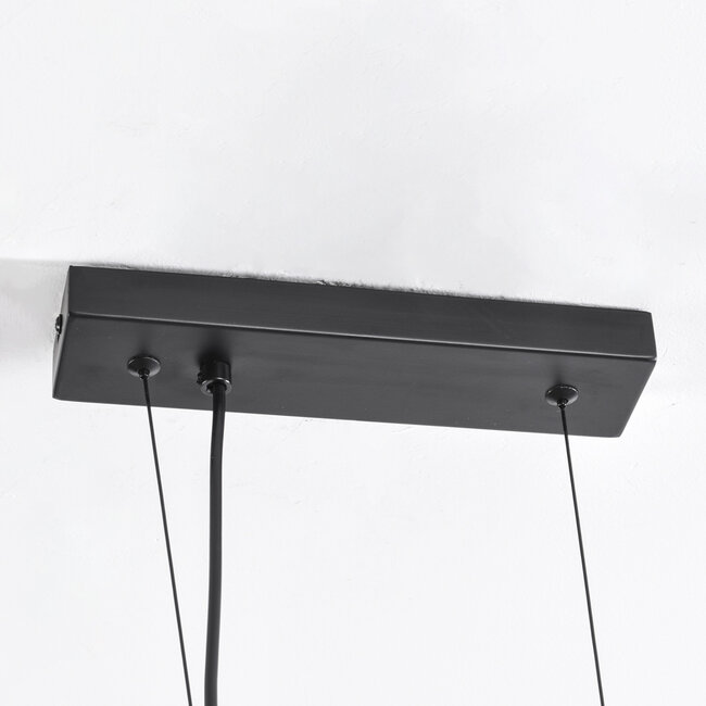 Givree designer glass pendant lamp, 9-light - black with grey frosted glass