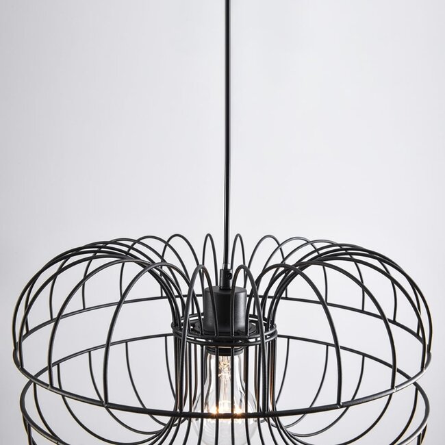 Industrial pendant lamp with black metal - Hilo
