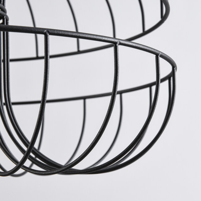 Industrial pendant lamp with black metal - Hilo