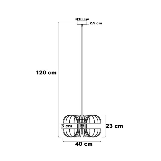 Industrial pendant lamp with black metal - Hilo