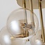 Modern ceiling lamp Amora brass with cognac glass, 5-light