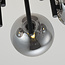 Contemporary ceiling lamp Amora black with smoked glass, 5-light
