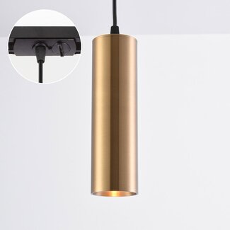 1-phase tubular track pendant light Simon, gold