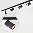 Modern 1.5 metre single-phase track lighting system with Lola spotlights - Black
