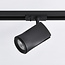 Modern 1.5 metre single-phase track lighting system with Lola spotlights - Black
