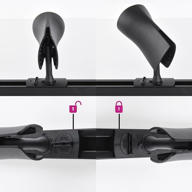 Modern 3-metre single-phase track lighting system with Lola spotlights - Black