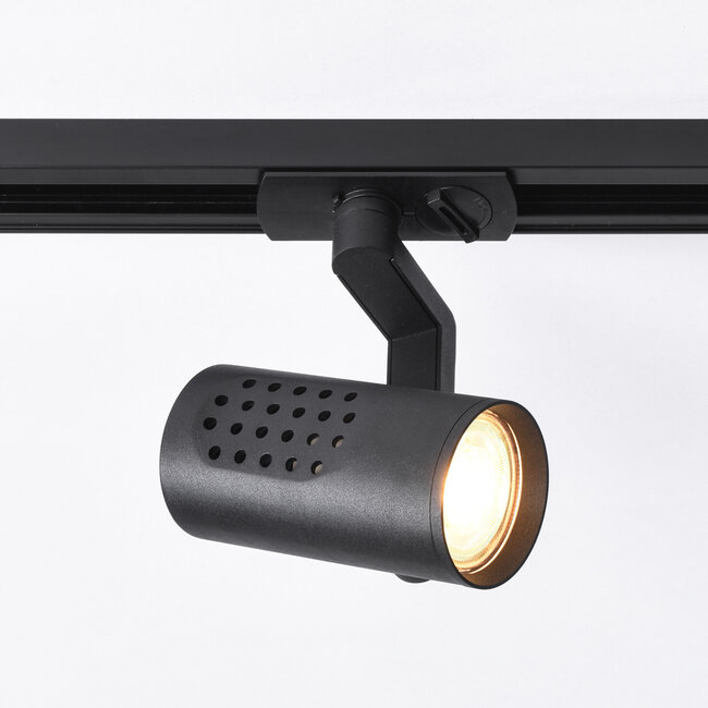Designer lighting system, 1-phase track lighting system, 1.5 metres, with Fem spotlight - Black