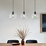Modern pendant lamp Fayen black with mother-of-pearl glass, 3-light