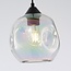 Modern pendant lamp Fayen black with mother-of-pearl glass, 3-light