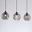 3-light pendant light Fayen - black with smoked glass