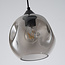 3-light pendant lamp Fayen Black with wavy smoked glass