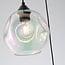 Design pendant light Fajah black with organic shape mother-of-pearl glass, 3-light
