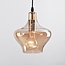 3-light pendant light Maracas - black with amber glass