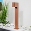 Smart outdoor floor lamp Simone - 30 cm rust brown with 4.9W Wi-Fi LED bulb and Tuya Smart app