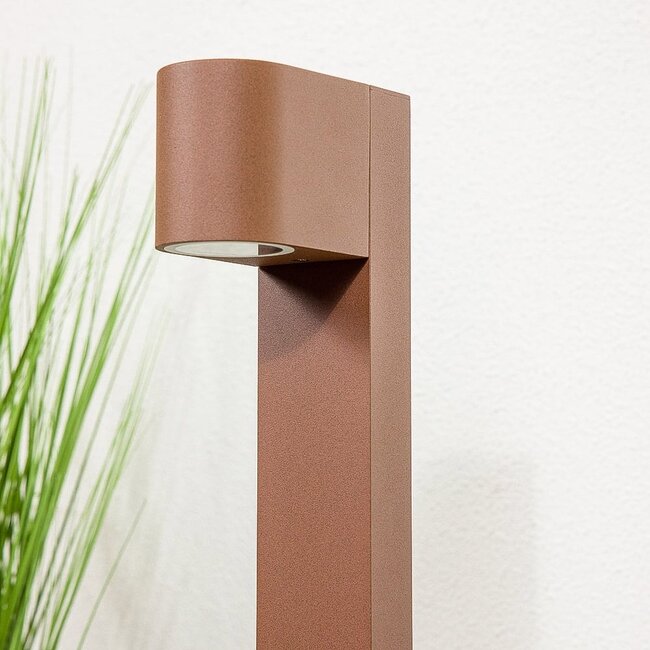 Smart standing outdoor lamp, rust brown, 50 cm, including 4.9W WiFi LED bulb - Simone