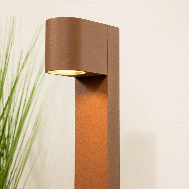 Smart standing outdoor lamp, rust brown, 50 cm, including 4.9W WiFi LED bulb - Simone