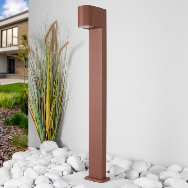 Smart standing outdoor lamp, rust brown, 70 cm, including 4.9W WiFi LED bulb - Simone
