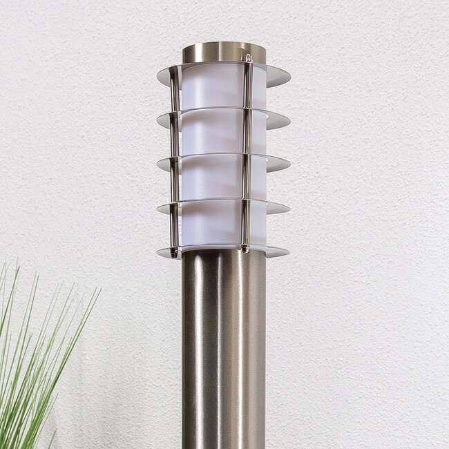 Smart standing stainless steel outdoor lamp 80 cm incl. 10W WiFi LED bulb - Silvio