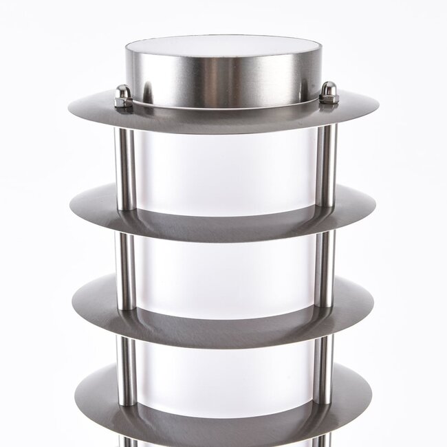 Smart standing stainless steel outdoor lamp 80 cm incl. 10W WiFi LED bulb - Silvio