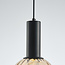 4-light Black pendant lamp with Amber glass - Anglia