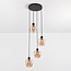 4-light pendant light Raleigh - amber glass